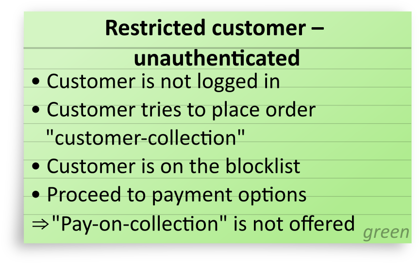 Restricted customer - unauthenticated