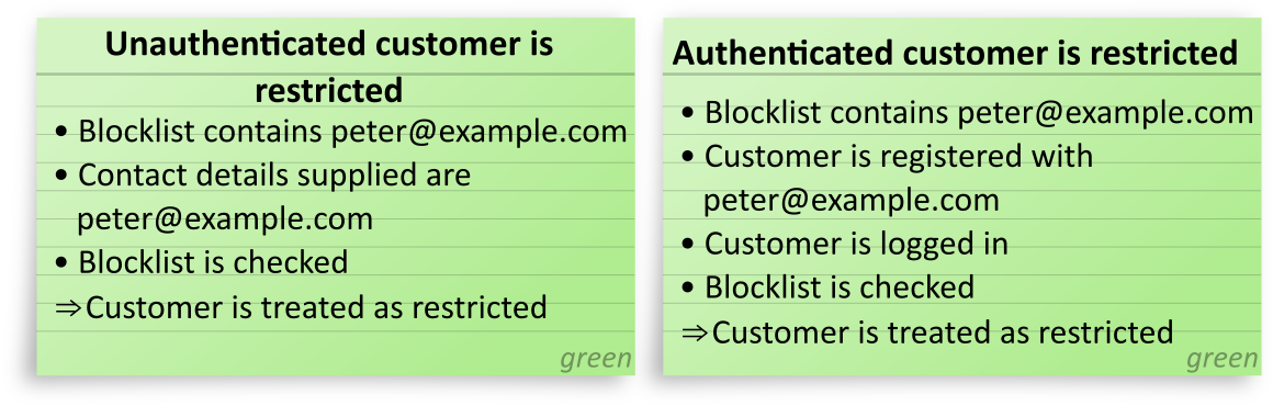Restrictions are independent of authentication status examples